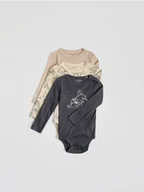 Body dla niemowląt - Reserved - Bawełniane body 3 pack - beżowy - miniaturka - grafika 1