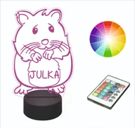 Lampy stojące - Lampka nocna LED imię grawer CHOMIK DLA DZIECKA - miniaturka - grafika 1