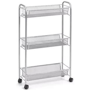 Zeller Wielofunkcyjny mobilny organizer do kuchni lub łazienki 3 siatkowe półki 4 kółka materiał metal marki B07FD9KZBF - Akcesoria łazienkowe - miniaturka - grafika 1