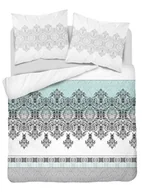 Pościel - Pościel z bawełny, szaro-zielony ornament wz.3833b, 200x220 cm, 3 elementy - miniaturka - grafika 1
