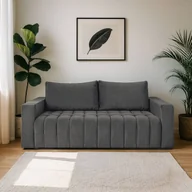 Sofy i kanapy - Sofa z Funkcją Spania LAZARO Rozkładana Ciemnoszara Welurowa Nowoczesna - miniaturka - grafika 1