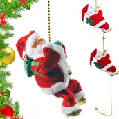 Ozdoby bożonarodzeniowe - RUCHOMY MIKOŁAJ NA LINIE 100cm WSPINAJĄCY SIĘ 52 - miniaturka - grafika 1