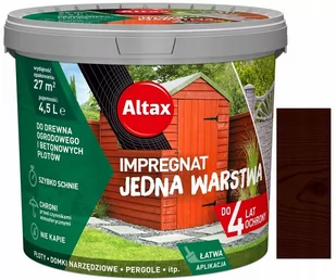 Impregnat do drewna ogrodowego JEDNA WARSTWA 4,5 l Palisander Altax - Farby i impregnaty do drewna - miniaturka - grafika 1