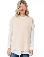 Swetry damskie - Cecil Damski sweter B301943, koronkowy biały melanż, S, Birch White Melange, S - miniaturka - grafika 1