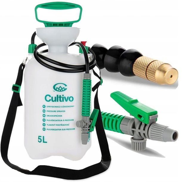 Opryskiwacz Ogrodowy Ciśnieniowy Ręczny 5l Długa Złota Lanca 91 Cm Plecak