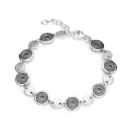 Bransoletki - Srebrna bransoletka oksydowana z kółkami kółka pr925 - miniaturka - grafika 1