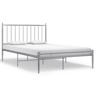 vidaXL Rama łóżka szara metalowa 120 x 200 cm 325017 - Łóżka - miniaturka - grafika 1