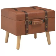 Pufy i podnóżki - vidaXL Stołek ze schowkiem, 40 cm, kolor tan, sztuczna skóra vidaXL - miniaturka - grafika 1