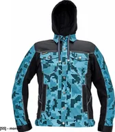 Odzież robocza - CERVA NEURUM CAMOUFLAGE kurtka z kapturem - męskia kurtka robocza, kaptur, 4 kieszenie, elastyczny materiał Trifibetex, nadruk moro, - morski 64 - miniaturka - grafika 1