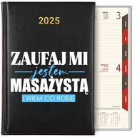 Notesy i bloczki - KALENDARZ TERMINARZ PLANER DZIENNY Czarny A5 2025 Prezent MASAŻYSTY WZORY - miniaturka - grafika 1