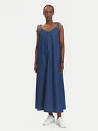 Sukienki - Pieces Sukienka jeansowa Tenim 17157940 Granatowy Loose Fit - miniaturka - grafika 1
