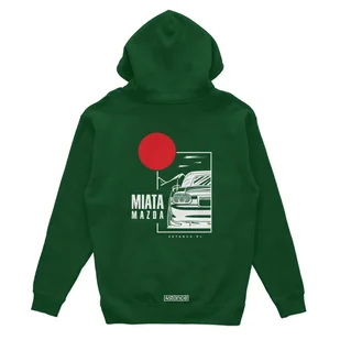 Bluza z kapturem Mazda Miata z dachem zielona-L - Odzież do sportów motorowych - miniaturka - grafika 1