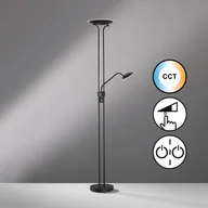 Lampy stojące - FISCHER & HONSEL Lampa stojąca LED Tallri, czarny, 180 cm, 2-punktowa, metal, CCT - miniaturka - grafika 1