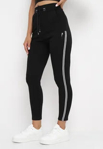 Czarne Spodnie Dresowe z Lampasami Balvica - Spodnie damskie - miniaturka - grafika 1