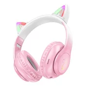Słuchawki - HOCO słuchawki bluetooth nagłowne W42 Kocie Uszy kwiat wiśni - miniaturka - grafika 1