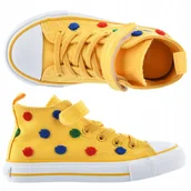 Buty dla dziewczynek - TRAMPKI DZIECIĘCE BIG STAR BUTY OBUWIE SPORTOWE TEKSTYL WYSOKIE NA RZEP - miniaturka - grafika 1