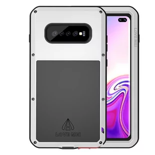 Love Mei Etui Pancerne + szkło Galaxy S10 Plus, srebrne 6932809612457 - Etui i futerały do telefonów - miniaturka - grafika 1