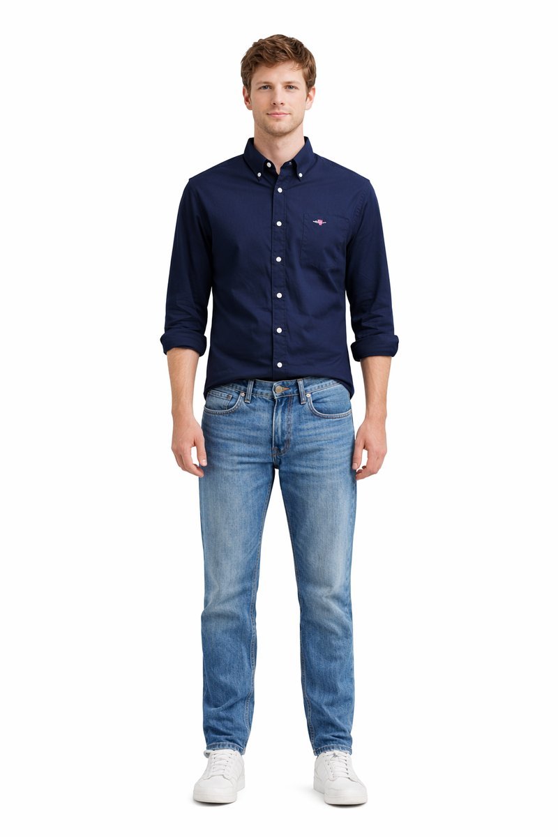 GANT GRANATOWA KOSZULA ELEGANCKA Z KOŁNIERZYKIEM XL I3A