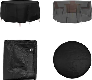 vidaXL Pokrowiec na meble ogrodowe 10 oczek Ø260x90 cm okrągły - Pokrowiec na meble ogrodowe - Pokrowce na meble ogrodowe - Pokrowiec ochronny na meble ogrodowe - Plandeka na meble ogrodowe - Pokrowce na meble ogrodowe - miniaturka - grafika 1