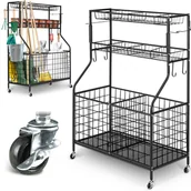 Szafy i regały magazynowe - Wózek regał kosz metalowy Humberg 123,5 x 91 x 41,5 cm max 30 kg na półkę - miniaturka - grafika 1