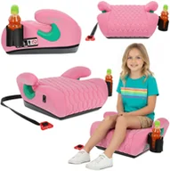 Foteliki samochodowe - FOTELIK SAMOCHODOWY PODKŁADKA SIEDZISKO RÓŻOWY PIKOWANY R129 125-150 CM - miniaturka - grafika 1