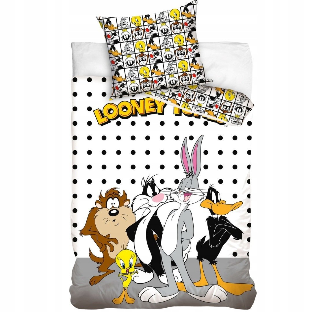 Pościel Looney Tunes 150x210+50x60 100% Bawełna z Bohaterami Bajki