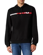 Bluzy męskie - FILA Męska bluza z kapturem Sanford Block Stripes, czarna, XS, czarny, XS - miniaturka - grafika 1