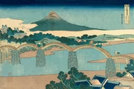 Plakaty - Plakat, Hokusai, The Brocade Bridge in Suo Province, 100x70 cm - miniaturka - grafika 1