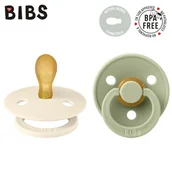 Smoczki uspokajające - Bibs Colour Symmetrical 2-Pack Ivory & Sage S Smoczek Symetryczny Kauczuk Hevea - miniaturka - grafika 1