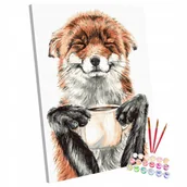 Malowanie po numerach - Zestaw do malowania po numerach, 40x50 cm, Lisek z Kawą - miniaturka - grafika 1