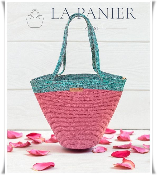 Koszyk torba koralowa miejska na lato shopper na ramię wakacyjna La Panier