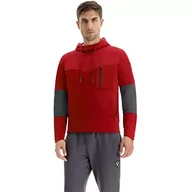 Bluzy męskie - Macron Męska bluza Athleisure Scc Luzon lekka rozciągliwa bluza z kapturem Dp czerwona/Mgry Man, M, Czerwony, M - miniaturka - grafika 1