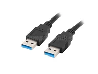 Kable USB - Lanberg kabel USB-A 3.0 M/M 0.5m czarny - miniaturka - grafika 1