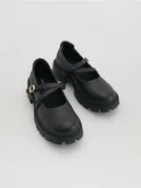 Buty dla dziewczynek - Reserved - Skórzane loafersy - czarny - miniaturka - grafika 1