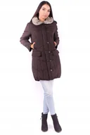 Kurtki damskie - KURTKA ZIMOWA DAMSKA Z KAPTUREM FUTRO OKAZJA - miniaturka - grafika 1