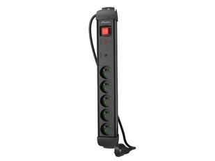 Lanberg listwa zasilająca SP1 5m 5x PL czarna SP1-05E-0500-BK - Listwy zasilające - miniaturka - grafika 1