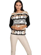 Koszulki i topy damskie - Heine Koszulka w kolorze karmelowo-czarnym - miniaturka - grafika 1