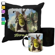 Gadżety dla niej i dla niego - ZESTAW KUBEK MAGICZNY ZMIENIAJĄCY KOLOR + POSZEWKA SHREEK + IMIĘ - miniaturka - grafika 1