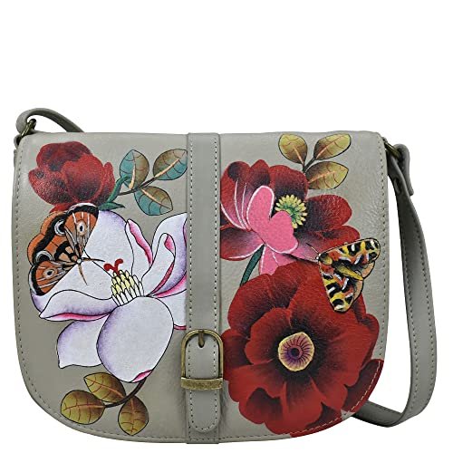 Anna by Anuschka Damski organizer Satchel torba na ramię z klapką, Marzycielskie kwiaty, jeden rozmiar