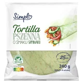 Inne pieczywo - Simpl Tortilla pszenna o smaku szpinaku 240 g (4 x 60 g) - miniaturka - grafika 1