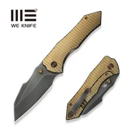 Noże - Nóż składany WeKnife High-Fin XL Golden Titanium, Gray Polished CPM 20CV by Gavko Knives (WE24010-3) - miniaturka - grafika 1