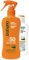 Zestawy kosmetyków damskich - Zestaw Babaria Spray do ochrony przeciwsłonecznej SPF50 200 ml + Balsam po opalianiu 100 ml (8410412705431) - miniaturka - grafika 1