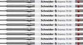 Wkłady do długopisów - Schneider 7512 wkład do długopisu 75 (grubość kreski M) 10 sztuk, czerwony - miniaturka - grafika 1