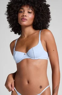 Hunkemöller Nieusztywniany biustonosz z fiszbinami Pointelle Niebieski - Biustonosze - miniaturka - grafika 1