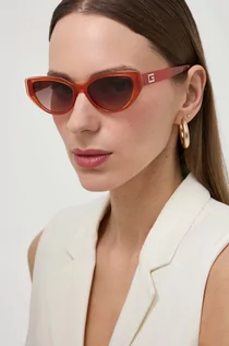 Okulary przeciwsłoneczne - Guess okulary przeciwsłoneczne damskie kolor pomarańczowy GU7910 5244F - grafika 1