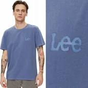 Koszulki męskie - Lee Wobbly Tee Surf Blue Niebieski T-Shirt Bawełniana Koszulka Regular S - miniaturka - grafika 1