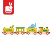 Samochody i pojazdy dla dzieci - Janod Safari pociąg drewniany J08541 - miniaturka - grafika 1