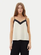 Koszulki i topy damskie - Vero Moda Top Denise 10329790 Beżowy Regular Fit - miniaturka - grafika 1