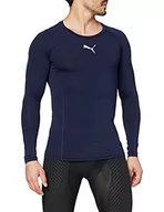 Koszulki męskie - Puma Mężczyźni Liga Baselayer Tee Ls Koszulka Kompresyjna, Granatowy (Peacoat), L - miniaturka - grafika 1