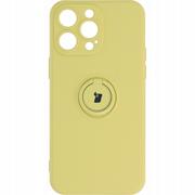Etui i futerały do telefonów - Bizon Etui Case Silicone Ring Sq do iPhone 14 Pro Max żółte - miniaturka - grafika 1